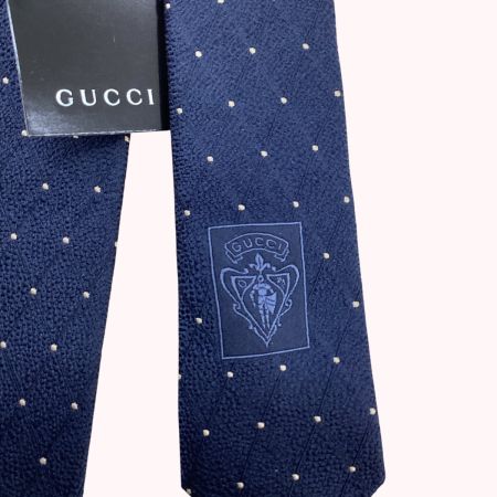 GUCCI グッチ メンズ ネクタイ 未使用　タグ付き ドット柄 ネイビー
