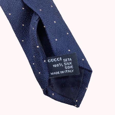 GUCCI グッチ メンズ ネクタイ 未使用　タグ付き ドット柄 ネイビー