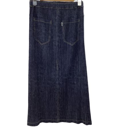 ISSEY MIYAKE イッセイミヤケ PLEATS PLEASE デニム転写 スカート SIZE 2 PP63-JG653 ネイビー