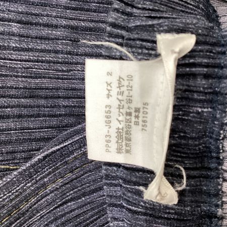 ISSEY MIYAKE イッセイミヤケ PLEATS PLEASE デニム転写 スカート SIZE 2 PP63-JG653 ネイビー