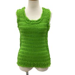 ISSEY MIYAKE イッセイミヤケ プリーツ メレンゲ ノースリーブカットソー  MI62FR541 黄緑 Bランク