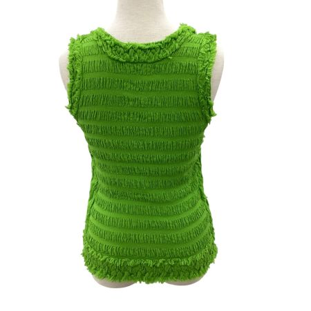 ISSEY MIYAKE イッセイミヤケ プリーツ メレンゲ ノースリーブカットソー  MI62FR541 黄緑
