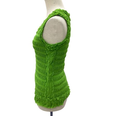ISSEY MIYAKE イッセイミヤケ プリーツ メレンゲ ノースリーブカットソー  MI62FR541 黄緑