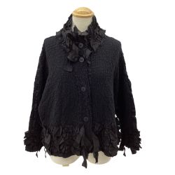 ISSEY MIYAKE イッセイミヤケ フリンジ ジャケット  MI84FD641 ブラック Bランク