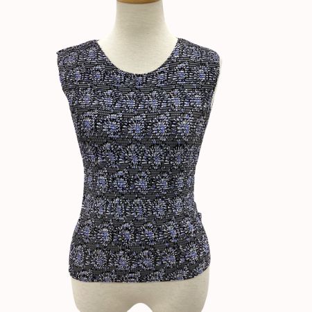 ISSEY MIYAKE イッセイミヤケ ストレッチ プリーツ ノースリーブカットソー SIZE 2 IM22FJ958 グレー