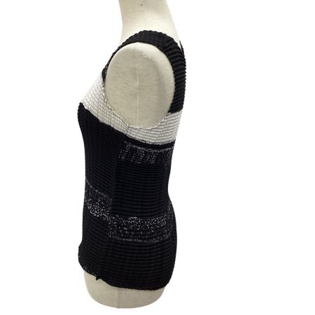 ISSEY MIYAKE イッセイミヤケ プリーツ ノースリーブカットソー SIZE M IM82-FJ580 ブラック