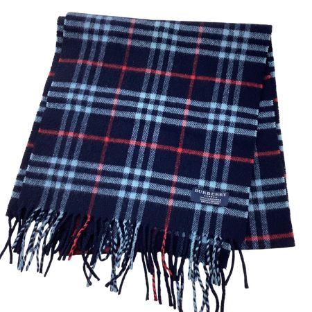 BURBERRY バーバリー マフラー チェック カシミア ネイビー