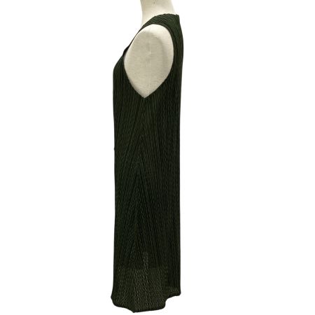 ISSEY MIYAKE イッセイミヤケ PLEATS PLEASE ノースリーブロングカーディガン SIZE 2 PP91-JE618 グリーン