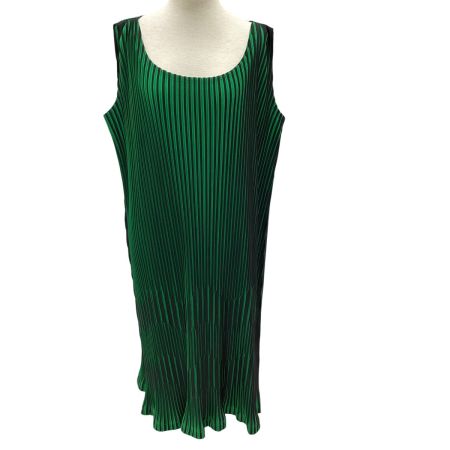 ISSEY MIYAKE イッセイミヤケ プリーツ ノースリーブワンピース SIZE 3 IM52FH635 グリーン×ブラック