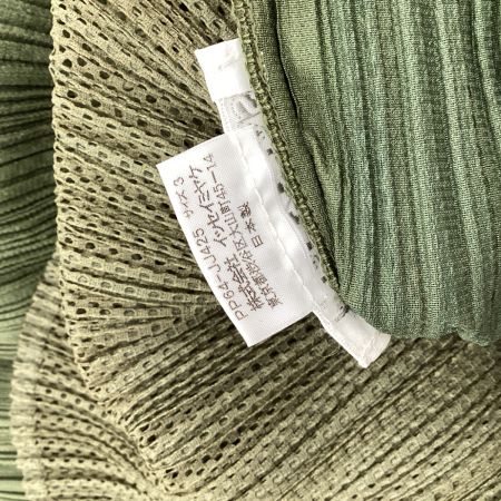 ISSEY MIYAKE イッセイミヤケ PLEATS PLEASE 変形 レイヤードカーディガン SIZE 3 PP64-JJ425 カーキ