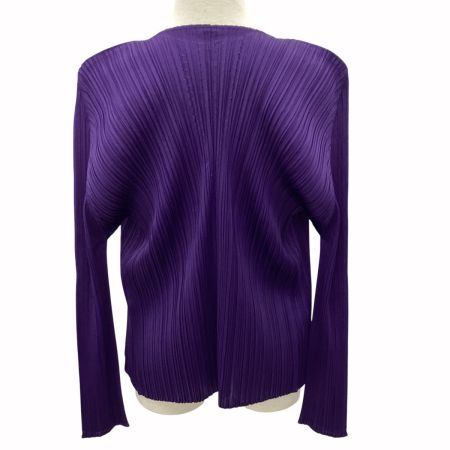 ISSEY MIYAKE イッセイミヤケ PLEATS PLEASE カーディガン SIZE 3 PP03-JO665 パープル