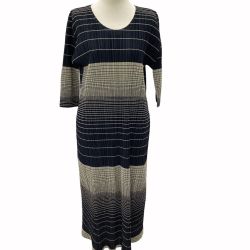 ISSEY MIYAKE イッセイミヤケ PLEATS PLEASE ワンピース SIZE 3 PP03-JH854 ブラック×ベージュ Bランク