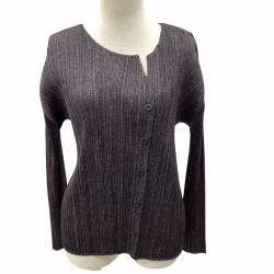 ISSEY MIYAKE イッセイミヤケ PLEATS PLEASE カーディガン SIZE 3 PP71-JO162 グレー Bランク