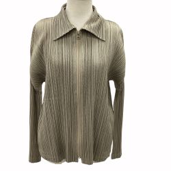 ISSEY MIYAKE イッセイミヤケ PLEATS PLEASE ジャケット SIZE 3 PP83-JG646 ベージュ Bランク