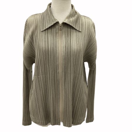 ISSEY MIYAKE イッセイミヤケ PLEATS PLEASE ジャケット SIZE 3 PP83-JG646 ベージュ