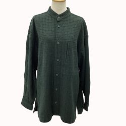 ISSEY MIYAKE イッセイミヤケ メンズ シャツ SIZE M PE43-FJ403 グリーン Bランク
