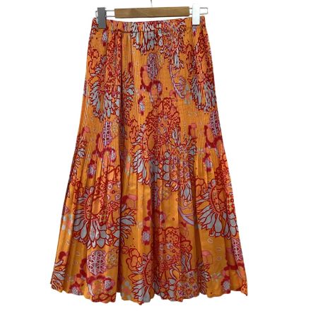 ISSEY MIYAKE イッセイミヤケ 消しプリーツ スカート 花柄 IM22FG917 オレンジ