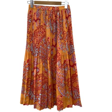 ISSEY MIYAKE イッセイミヤケ 消しプリーツ スカート 花柄 IM22FG917 オレンジ
