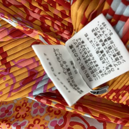 ISSEY MIYAKE イッセイミヤケ 消しプリーツ スカート 花柄 IM22FG917 オレンジ