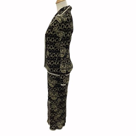 ISSEY MIYAKE FETE PLEATS PLEASE ティーカップ柄 セットアップ SIZE 2 IF74FD727  IF74FG732 ブラック