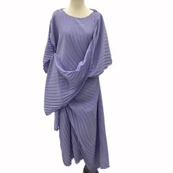 ISSEY MIYAKE イッセイミヤケ 変形 WRAPPED PLEATS プリーツ セットアップ SIZE 2 IM43FJ159 ラベンダー Bランク