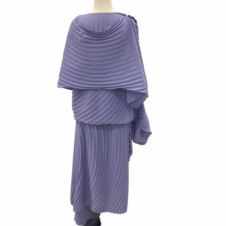 ISSEY MIYAKE イッセイミヤケ 変形 WRAPPED PLEATS プリーツ セットアップ SIZE 2 IM43FJ159 ラベンダー