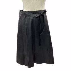 COMME des GARCONS コムデギャルソン 巻きスカート SIZE M レザー 牛革 TC-S040 ブラック Bランク