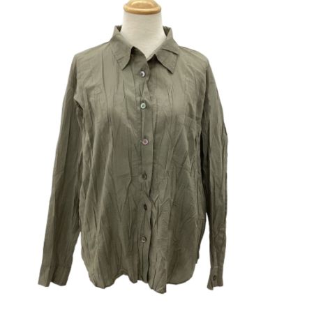 ISSEY MIYAKE イッセイミヤケ PLEATS PLEASE シワ加工 シャツ  SIZE 2 PP93-PJ974 カーキ