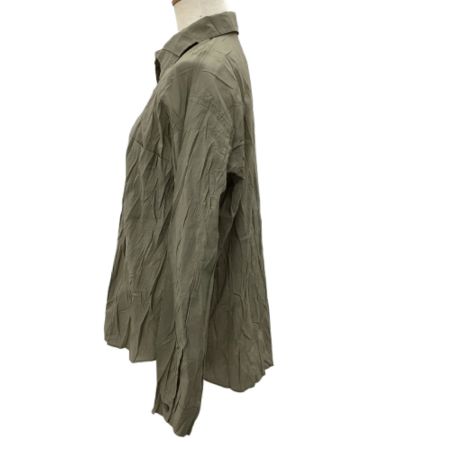 ISSEY MIYAKE イッセイミヤケ PLEATS PLEASE シワ加工 シャツ  SIZE 2 PP93-PJ974 カーキ