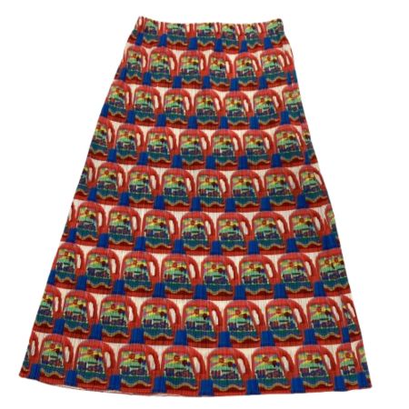 ISSEY MIYAKE イッセイミヤケ PLEATS PLEASE スカート 洗剤柄 SIZE 3 PP83-JG513 レッド