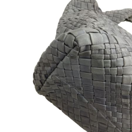 FALORNI ファロルニ 編み上げ レザー ハンドバッグ グレー