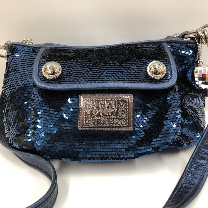 COACH コーチ ポピー 2WAYショルダーバッグ 15381 ブルー シークイン グルーヴィー スパンコール  グリッター｜中古｜なんでもリサイクルビッグバン