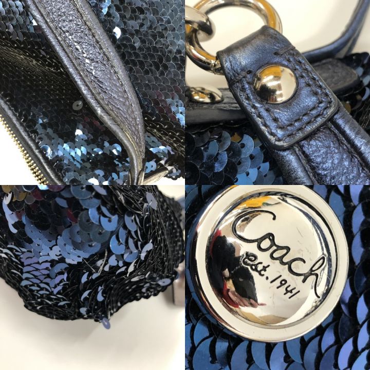 COACH コーチ ポピー 2WAYショルダーバッグ 15381 ブルー シークイン グルーヴィー スパンコール  グリッター｜中古｜なんでもリサイクルビッグバン