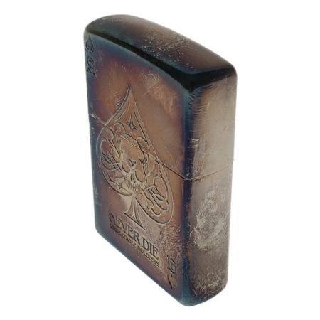   雑貨 ライター ZIPPO NEVER DIE 髑髏 トランプ スペード