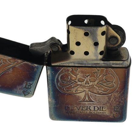   雑貨 ライター ZIPPO NEVER DIE 髑髏 トランプ スペード
