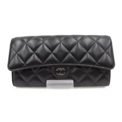 □□ CHANEL シャネル 長財布　マトラッセ A80758 ブラック Aランク