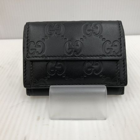  GUCCI グッチ シグネチャー　3つ折り財布 547070 ブラック