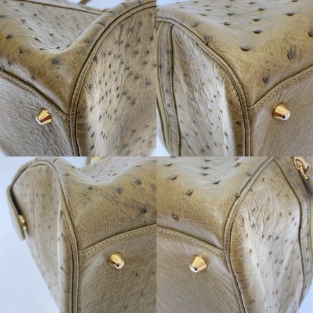   ボストンバッグ　オーストリッチ オリーブ