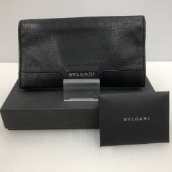 □□ BVLGARI ブルガリ 長財布 ブラック Bランク