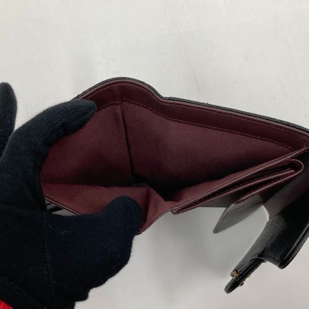  CHANEL シャネル 3つ折り長財布　マトラッセ　キャビアスキン 28981569 ブラック