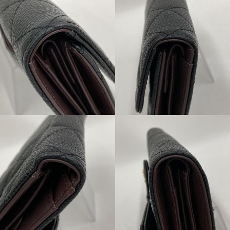  CHANEL シャネル 3つ折り長財布　マトラッセ　キャビアスキン 28981569 ブラック