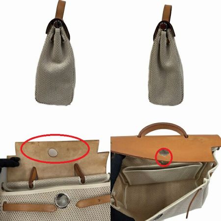  HERMES エルメス エールバッグ  ストラップ付  □F 2002年 ナチュラル