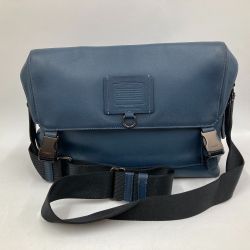 □□ COACH コーチ リビングトン　バイクバッグ ショルダーバッグメンズ 37954 ネイビー Bランク