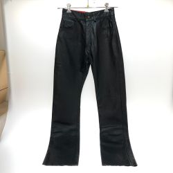 □□ SPOON スプーン レザーパンツ ストレート 28インチ(S) SPP-315 ブラック Aランク