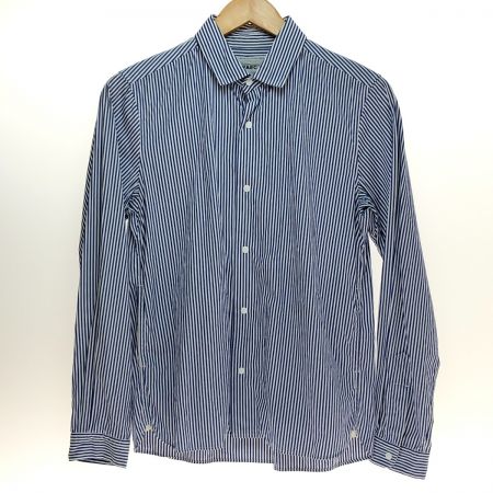  YAECA ヤエカ ストライプ コットンシャツ スナップボタン Sサイズ 11151 ブルー/ホワイト