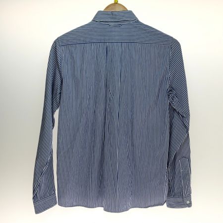  YAECA ヤエカ ストライプ コットンシャツ スナップボタン Sサイズ 11151 ブルー/ホワイト