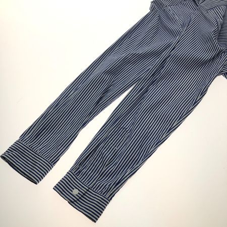  YAECA ヤエカ ストライプ コットンシャツ スナップボタン Sサイズ 11151 ブルー/ホワイト