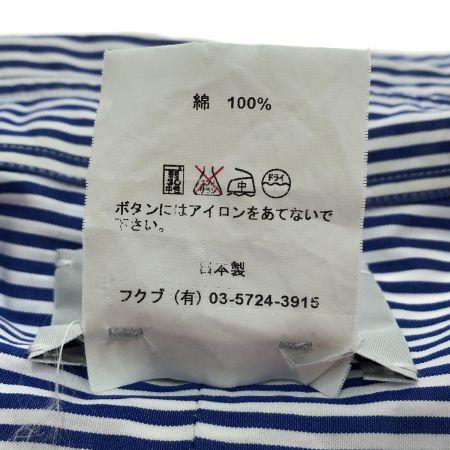  YAECA ヤエカ ストライプ コットンシャツ スナップボタン Sサイズ 11151 ブルー/ホワイト