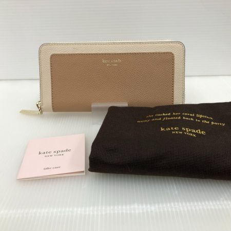 【中古】 Kate Spade ケイトスペード ラウンドファスナー長財布