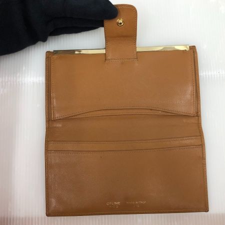  CELINE セリーヌ 二つ折り長財布 がま口　マカダム ベージュ